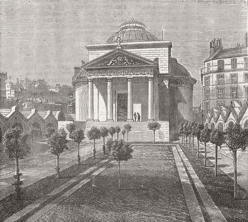 PARIS. The Chapelle Expiatoire, destroyed by the communists 1871 old print